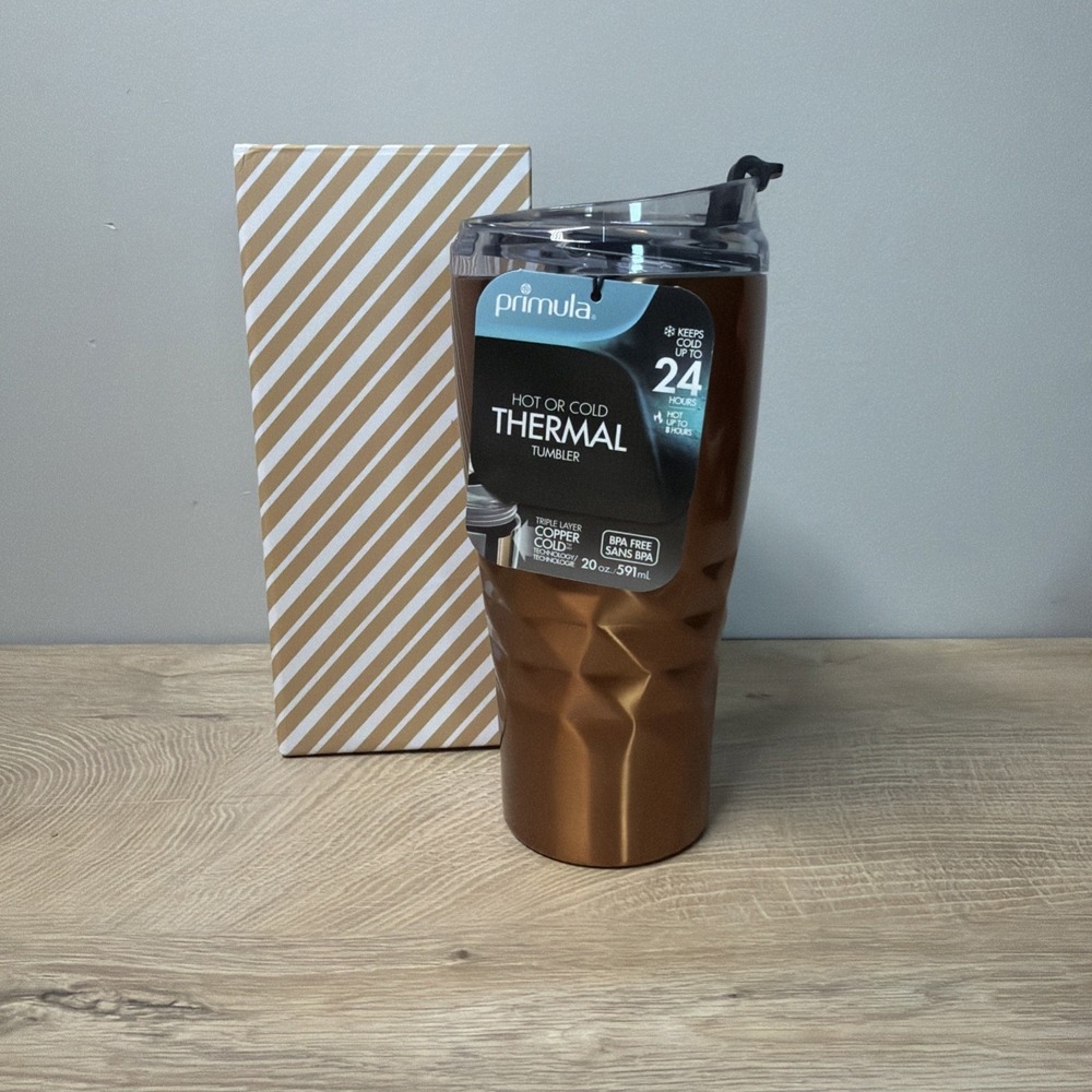 Primula Tumbler Triple Layer Insulated BPA Free 20 oz Hot or Cold Drink Copper